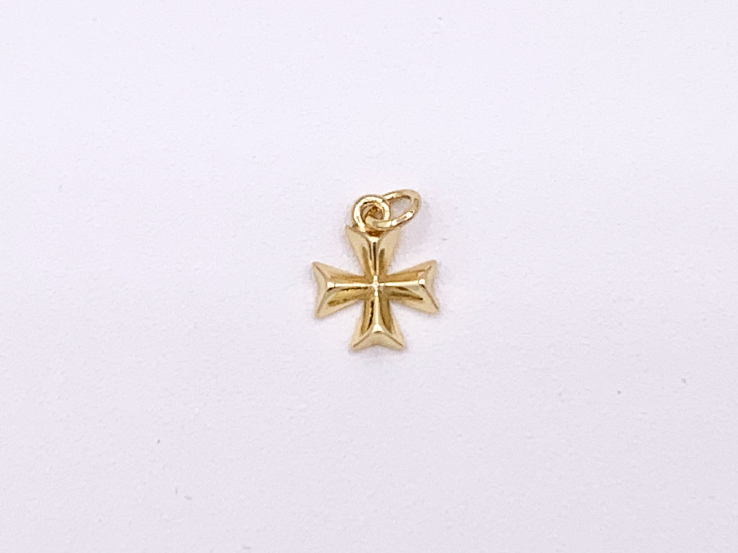 Tiny Cute Cross Religious Charms plated in 18K Gold Copper Base 10pcs