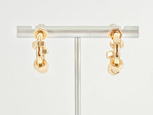 Load image into Gallery viewer, Screw Nut Bolt Style Earring Hoops in 18K Gold Plated Copper 3 pairs
