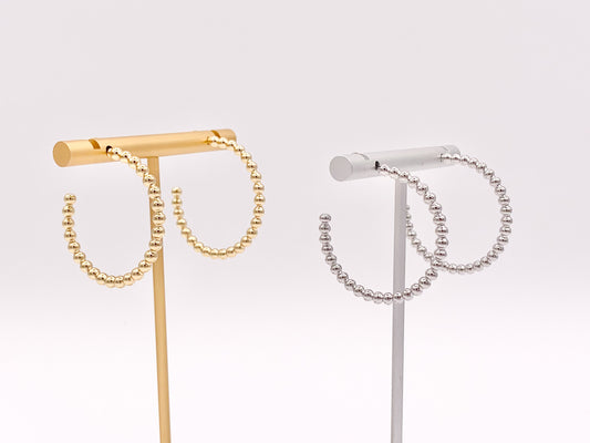 Aros con puntos de burbujas soldados simples de oro o plata sobre cobre chapado en oro de 18 quilates 5 pares
