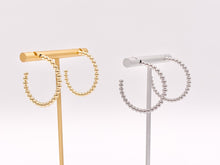 Load image into Gallery viewer, Gold or Silver Simple Soldered Beaded Bubble Dotted Hoops over 18K gold Plated Copper 5 pairs
