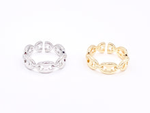 Load image into Gallery viewer, 18K Real Gold/Platinum Plated Copper Button Coffee Bean Pig Nose Adjustable Ring 5 pcs
