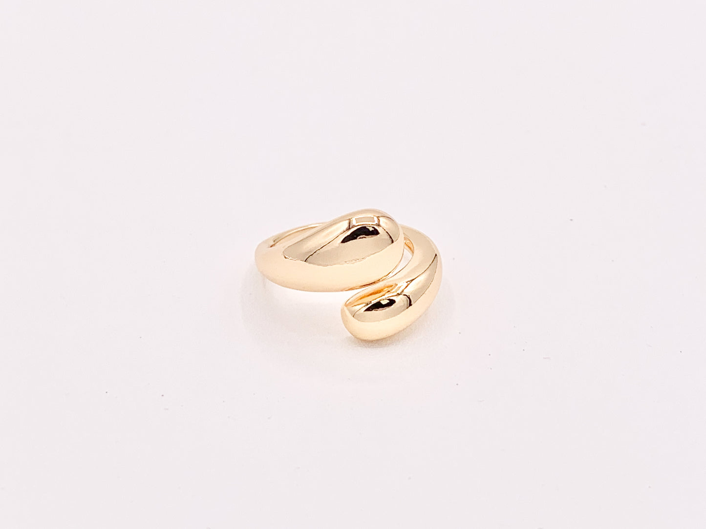 18K Gold Plated Simple Bypass Ring 5pcs