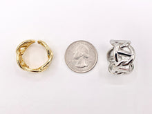 Load image into Gallery viewer, Large Mariner Anchor Link Style Adjustable Rings in 18K Gold/Silver Plated Copper 4 pcs
