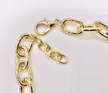 Cargar imagen en el visor de la galería, Dotted Oval Link Necklace 18K Gold Plated Copper Finished Necklace 16" with 1.5" Extension Link 1pc
