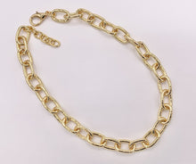 Cargar imagen en el visor de la galería, Dotted Oval Link Necklace 18K Gold Plated Copper Finished Necklace 16" with 1.5" Extension Link 1pc
