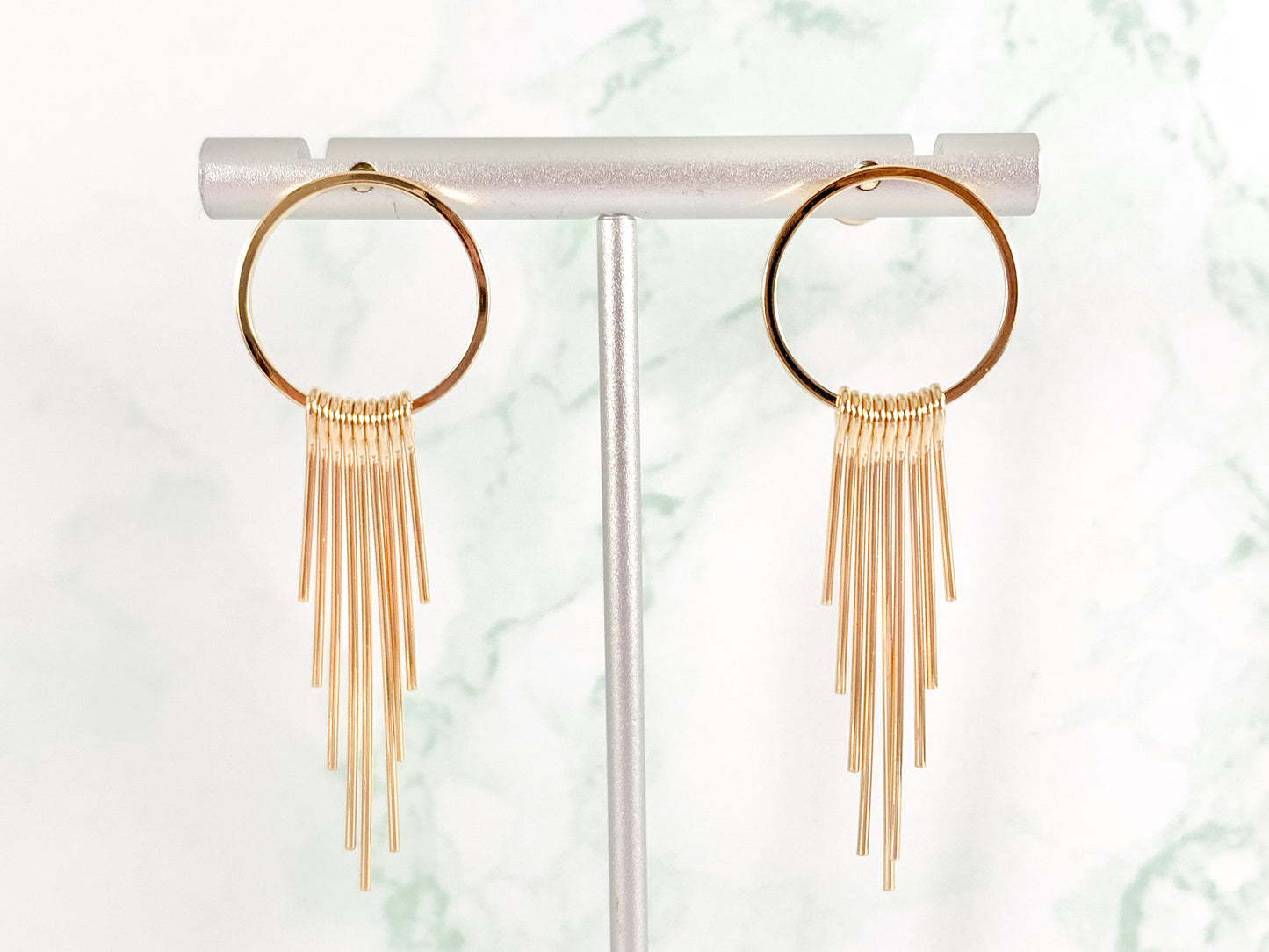 Pendientes Borlas Círculo Simple en Cobre bañado en Oro o Plata de 18K 3 pares