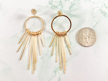 Load image into Gallery viewer, Simple Circle Tassel Earrings in 18K Gold or Silver plated Copper 3 pairs
