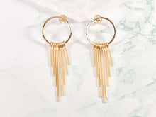 Load image into Gallery viewer, Simple Circle Tassel Earrings in 18K Gold or Silver plated Copper 3 pairs
