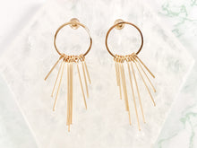 Load image into Gallery viewer, Simple Circle Tassel Earrings in 18K Gold or Silver plated Copper 3 pairs
