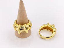 Load image into Gallery viewer, Large Statement Croissant Ring in 18K Gold Plated Copper 4pcs
