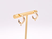 Load image into Gallery viewer, C Shaped Curved Earring Findings Component with Loop in 18K Gold plated Copper 5 pairs
