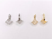 Load image into Gallery viewer, 3D Cube Square Rhinestone Lever Back Earrings in 18K Gold/Silver plated Copper 3 pairs
