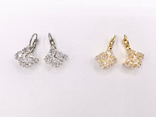 Load image into Gallery viewer, 3D Cube Square Rhinestone Lever Back Earrings in 18K Gold/Silver plated Copper 3 pairs
