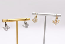 Load image into Gallery viewer, 3D Cube Square Rhinestone Lever Back Earrings in 18K Gold/Silver plated Copper 3 pairs
