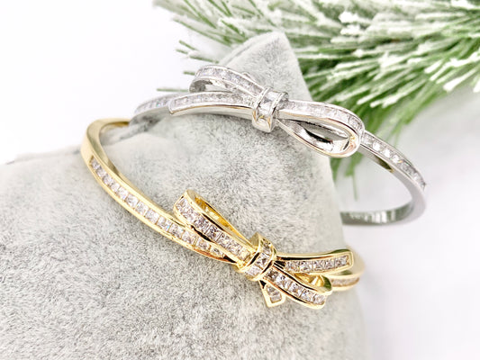 Bowtie Simple Minimal CZ Pave Bow Tie Rhinestone Bracelet Cuffs in Real Gold/Platinum 18K Plated Copper 1 pc