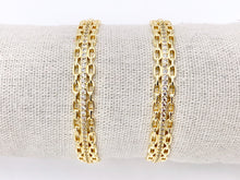 Cargar imagen en el visor de la galería, Triple Layered Twist Bracelet Cuffs in Real Gold 18K Plated Copper 1 pc
