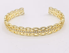 Load image into Gallery viewer, Triple Layered Twist Bracelet Cuffs in Real Gold 18K Plated Copper 1 pc
