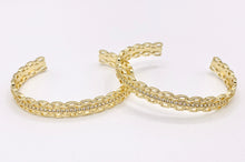 Cargar imagen en el visor de la galería, Triple Layered Twist Bracelet Cuffs in Real Gold 18K Plated Copper 1 pc
