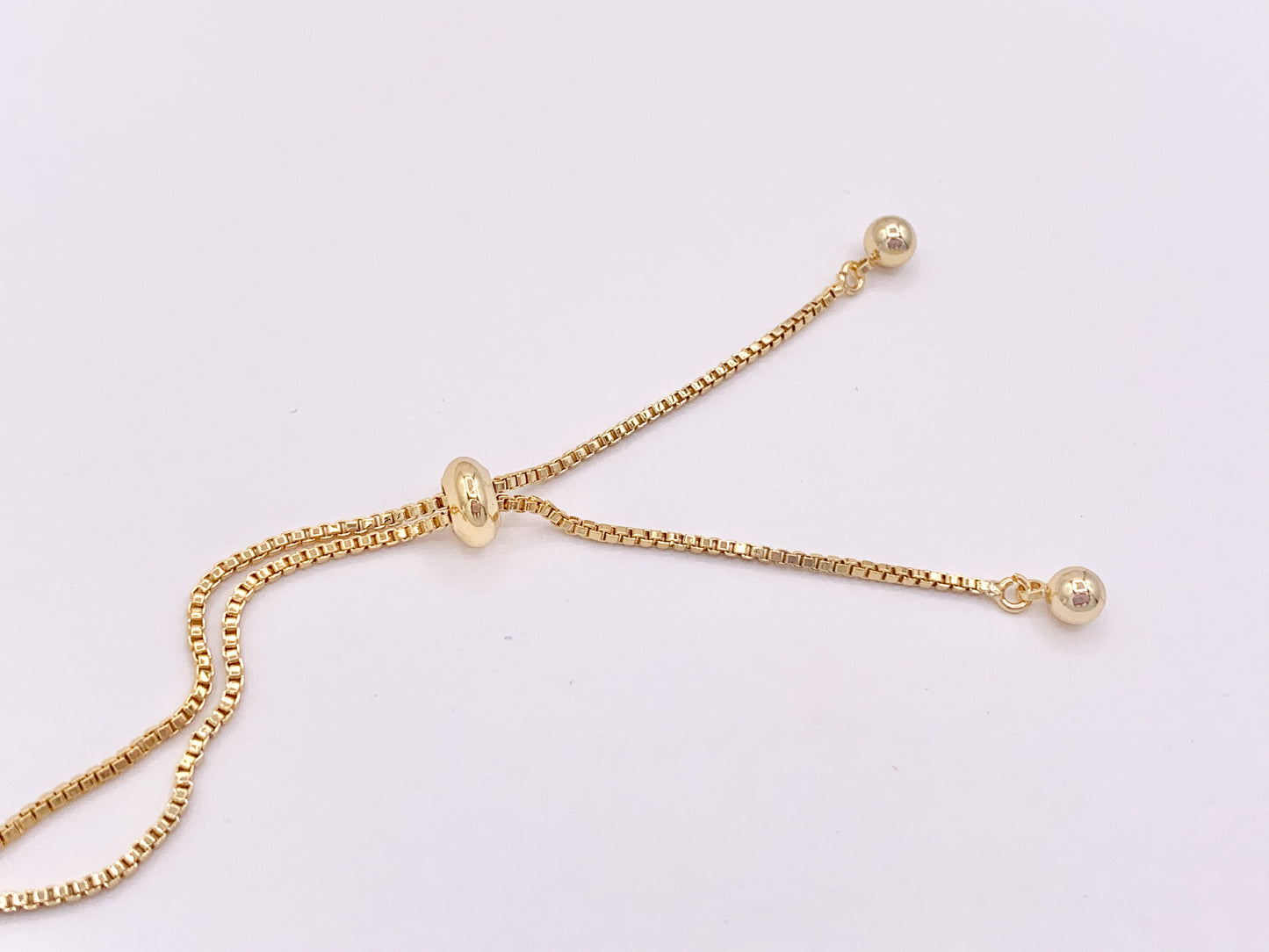 Dainty Daisies CZ Pave Rhinestone Box Chain Pulseras ajustables deslizantes delicadas en cobre chapado en oro de 18 quilates, 3 piezas