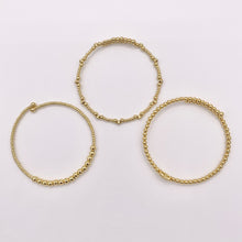 Cargar imagen en el visor de la galería, Dainty Stretch Flexible Beaded Rhinestone Bracelet Cuffs in Real Gold 18K Plated Copper 1 pcs
