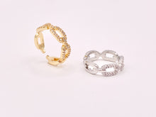 Load image into Gallery viewer, Dazzling Oval CZ Pave Link Rings in 18K Gold or Silver Plated Copper 4 pcs
