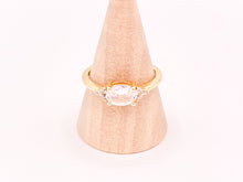 Load image into Gallery viewer, Vintage Oval Cut Egg Shaped Real Gold 18K Plated Brass CZ Pave Adjustable Ring 5pcs
