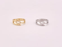 Load image into Gallery viewer, Trendy Rhinestone Oval CZ Pave Nail Bypass Rings in 18K Gold or Silver Plated Copper 4 pcs
