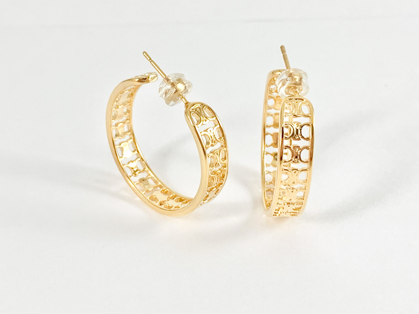 Aretes Diseñados en Cobre Chapado en Oro/Plata de 18 Quilates 3 pares