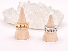 Load image into Gallery viewer, Vibrant Quadruple Quad CZ Pave Baguette Link Rings in 18K gold or Silver Plated Copper 4 pcs
