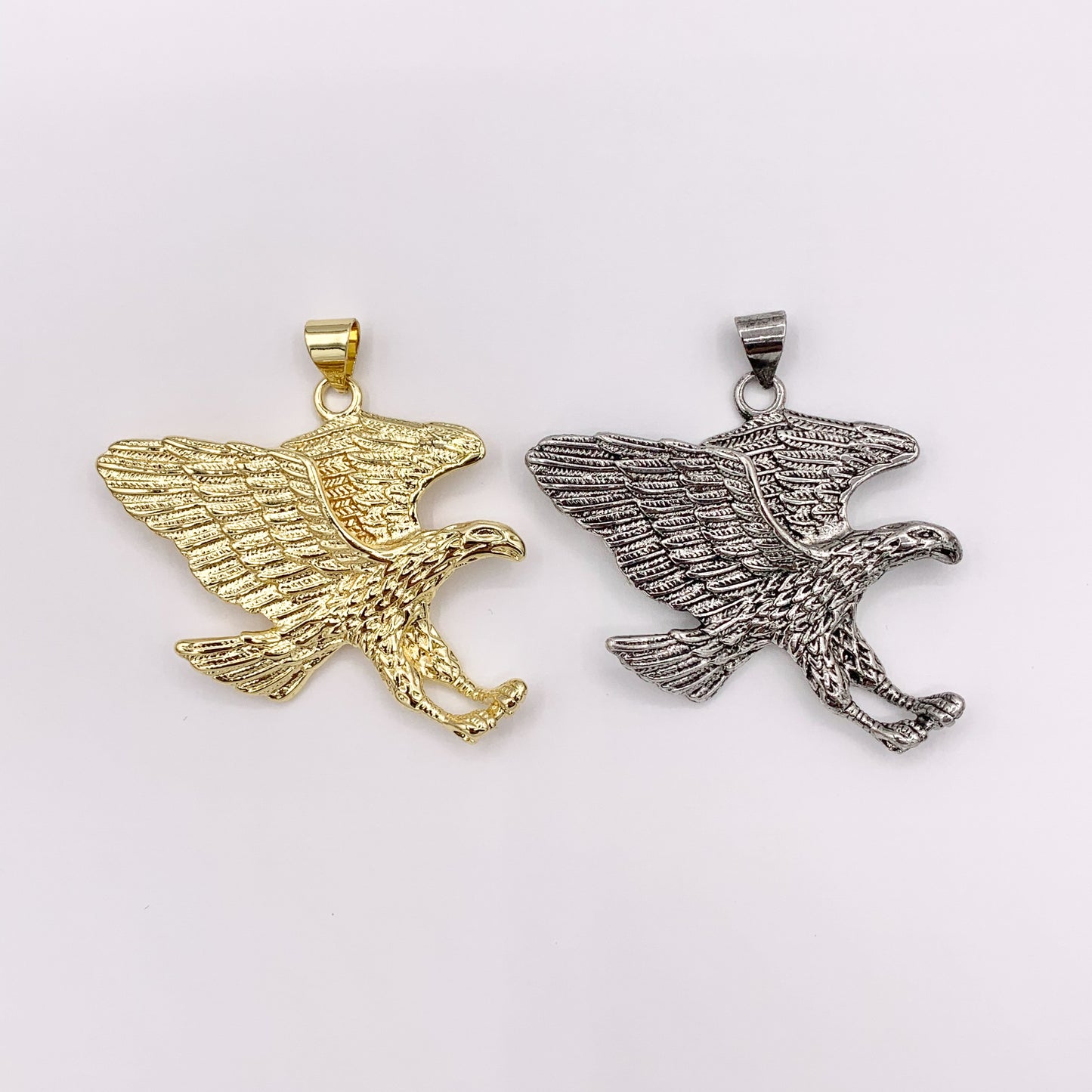 Large American Bald Eagle Pendant in 18K Gold or Silver plated over Copper 3 pcs