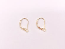 Load image into Gallery viewer, Real Gold or Silver 18K Plated Copper Earring Lever Backs with Opening Loop Component 50 pcs
