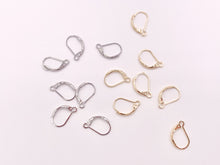 Load image into Gallery viewer, Real Gold or Silver 18K Plated Copper Earring Lever Backs with Opening Loop Component 50 pcs
