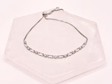 Cargar imagen en el visor de la galería, Dainty Emerald Cut CZ Pave Rhinestone Box Chain Dainty Slide Pulseras ajustables 4 piezas
