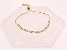 Cargar imagen en el visor de la galería, Dainty Emerald Cut CZ Pave Rhinestone Box Chain Dainty Slide Pulseras ajustables 4 piezas
