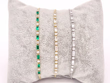 Cargar imagen en el visor de la galería, Dainty Emerald Cut CZ Pave Rhinestone Box Chain Dainty Slide Pulseras ajustables 4 piezas
