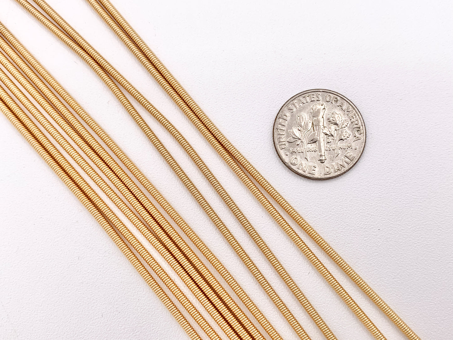 Gold Plated French Wire Bullion Gimp Wire- 18K Gold Plated- Copper Base- 8 inches, 1.6mm (.063 inches) 10pcs