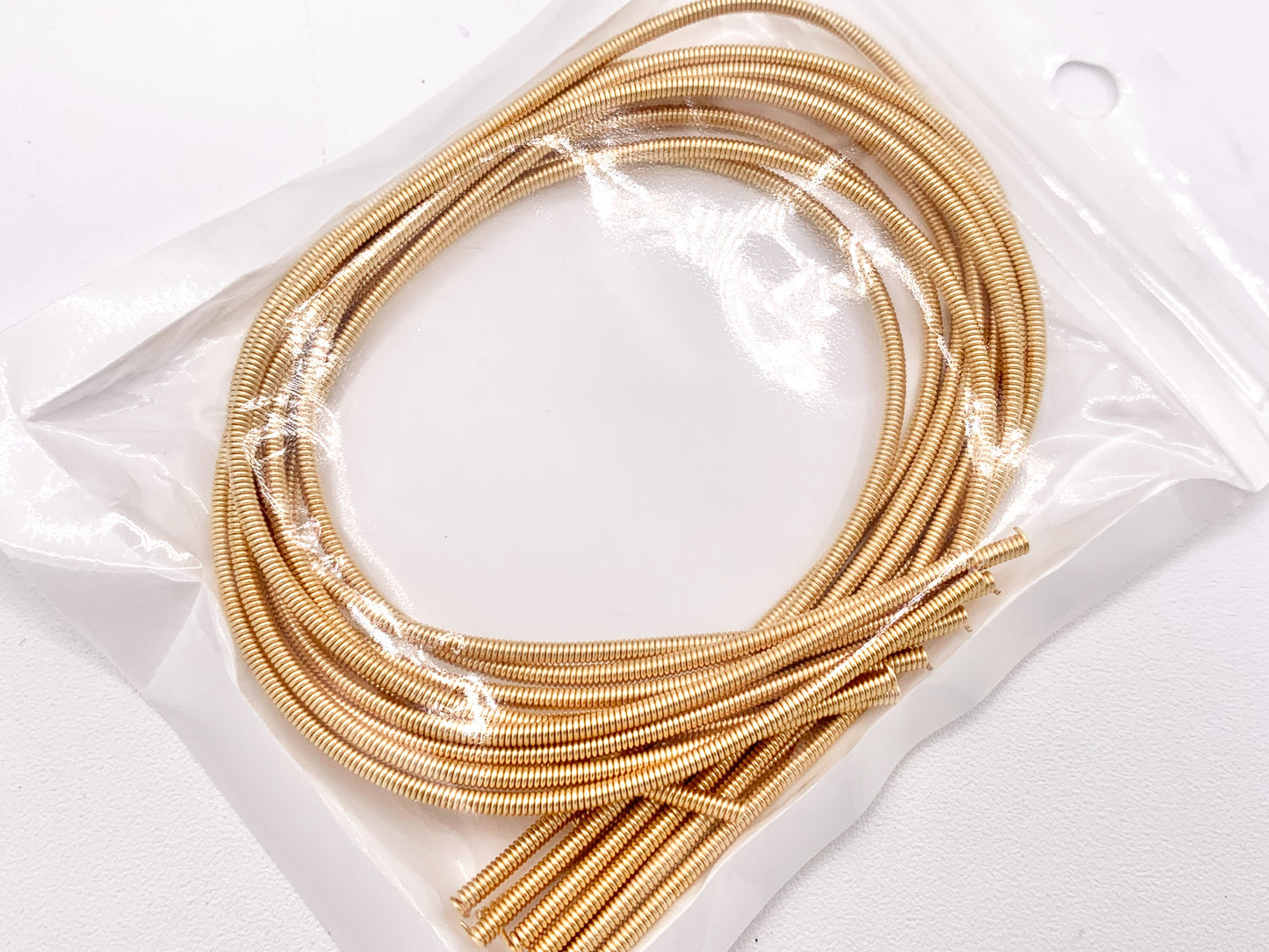 Gold Plated French Wire Bullion Gimp Wire- 18K Gold Plated- Copper Base- 8 inches, 1.6mm (.063 inches) 10pcs