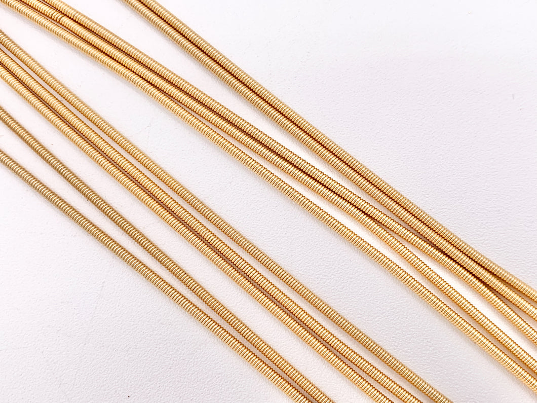 Gold Plated French Wire Bullion Gimp Wire- 18K Gold Plated- Copper Base- 8 inches, 1.6mm (.063 inches) 10pcs