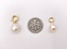 Load image into Gallery viewer, Freshwater Pearl Charms Clasp in Real Gold 18K Plated Over Brass 5/6 pcs
