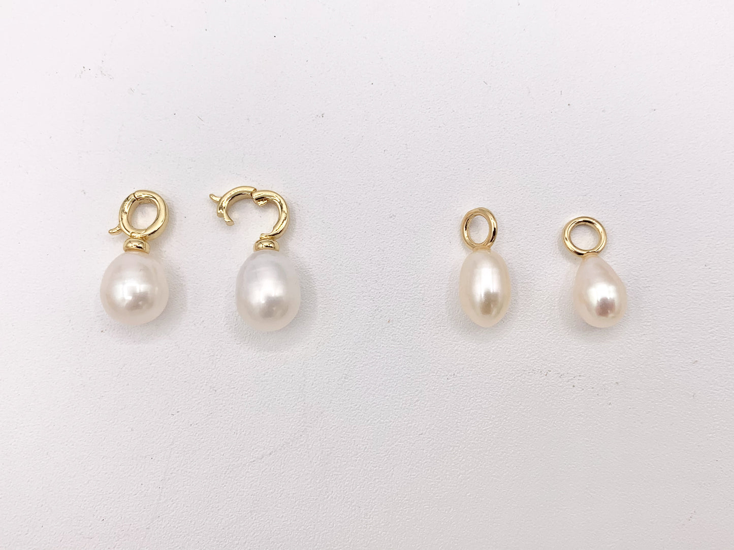 Freshwater Pearl Charms Clasp in Real Gold 18K Plated Over Brass 5/6 pcs