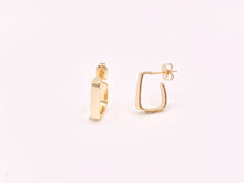 Load image into Gallery viewer, Dainty Minimalist Geometric Square Earring Huggies 18K Gold Plated Over Brass Earrings 3 pairs
