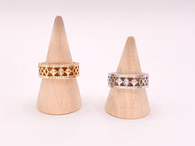 Load image into Gallery viewer, Stylish Geometric Vintage Thick Ring Band in CZ Pave 18K Gold or Silver Plated Copper 4 pcs
