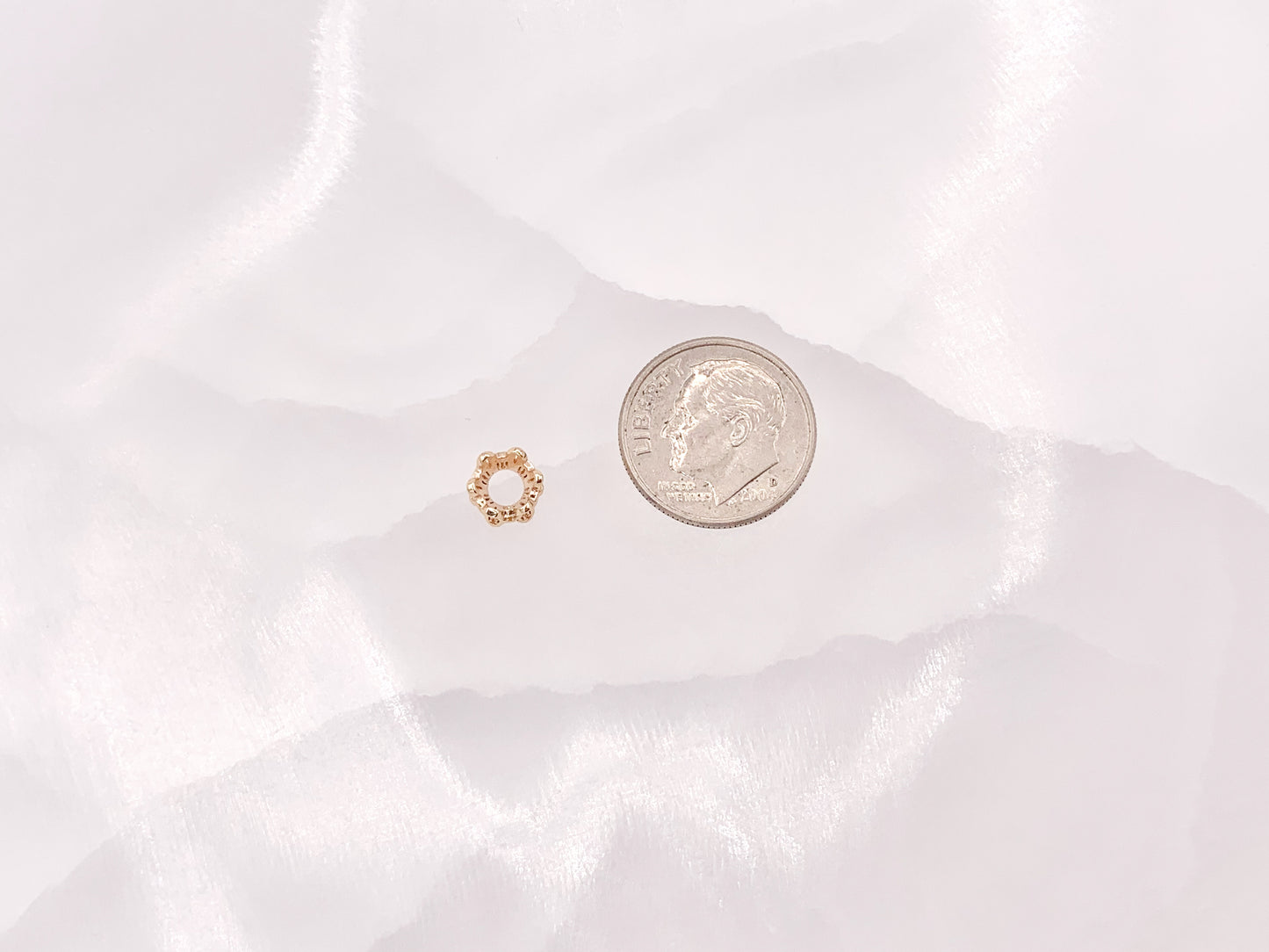 Exquisite Floral Spacer Beads | Real Gold 18K Plated Tiny 6mm Spacer Beads Over Brass for Jewelry Making 12 pcs