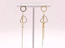 Load image into Gallery viewer, Simple and Cute Hearts Tassel Earrings in 18K Gold or Silver plated Copper 3 pairs
