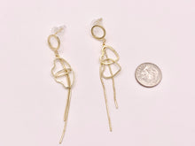 Load image into Gallery viewer, Simple and Cute Hearts Tassel Earrings in 18K Gold or Silver plated Copper 3 pairs
