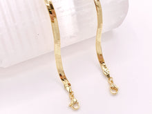 Load image into Gallery viewer, Herringbone Flat Step Cut Snake Chain Bracelets with Extension in 18K Gold Plated Copper 5 pcs
