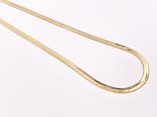 Load image into Gallery viewer, Herringbone Flat Step Cut Snake Chain Necklace 18&quot; with Extension in 18K Gold Plated Copper 10pcs
