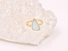 Load image into Gallery viewer, Beautiful Japanese Opal Rings with CZ Pave in 18K Gold or Silver Plated Copper 4 pcs
