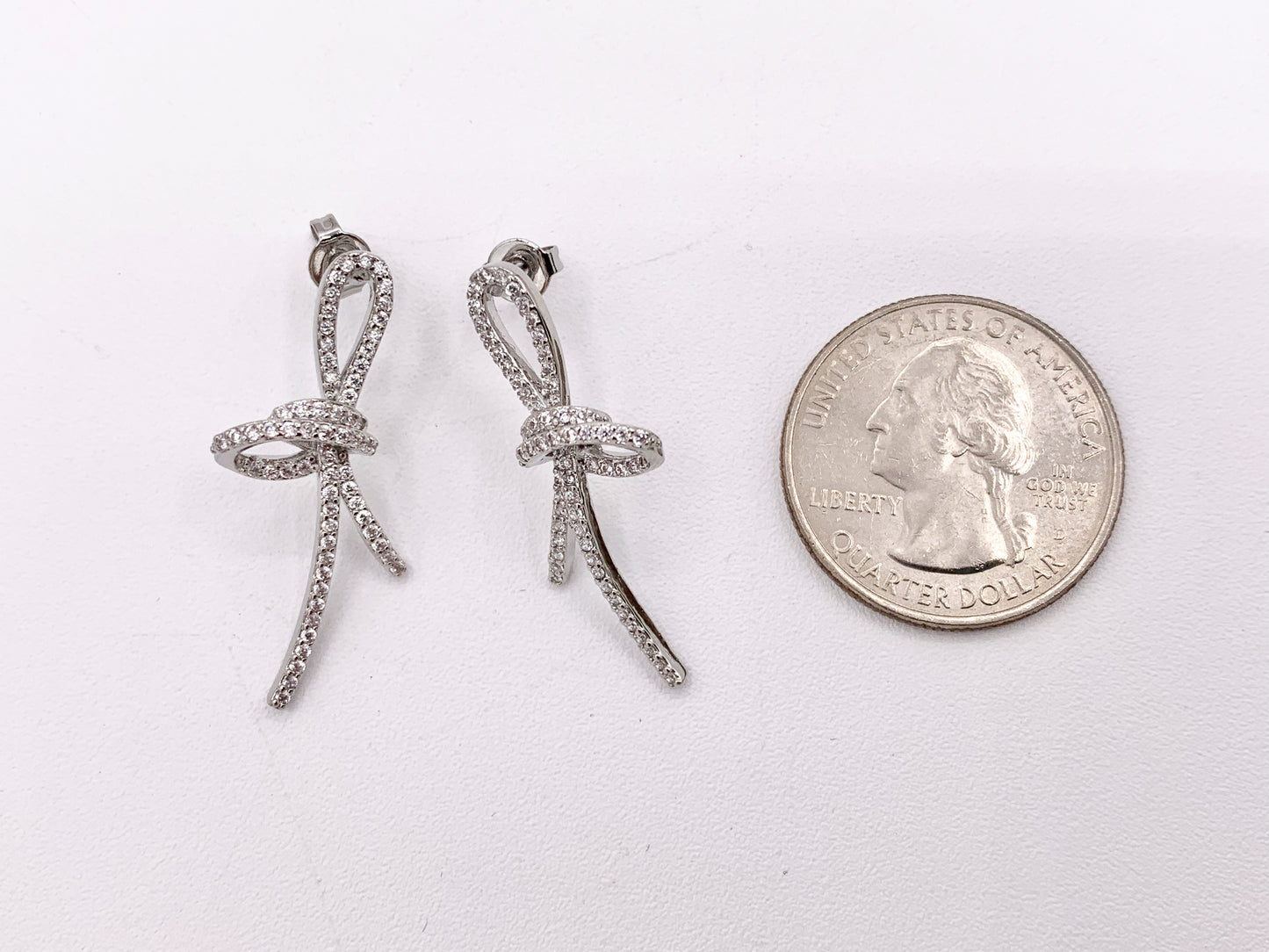 Beautiful Trendy Knot CZ Pave Earrings in 18k Gold and Silver Over Copper 3 pairs