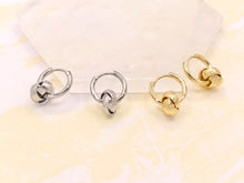 Load image into Gallery viewer, Real Gold/Platinum 18K Plated Unique Knot Dangle Huggies 5 pairs
